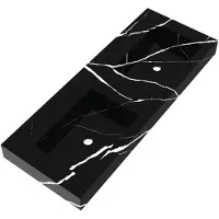 Brauer Coral dubbele wastafel marmerlook 120cm zonder kraangat nero marquina