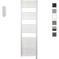 Sanicare HVS elektrische radiator 60x172cm wit met afstandsbediening en thermostaat wit rechtsonder