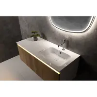 Sapho Areca wastafel met kraangat rechts 100cm wit glans