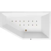 Lambini Designs Florence bubbelbad 160x90cm elektronisch rechts met 12 aerojets goud