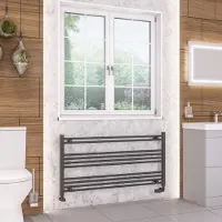 Eastbrook Wendover handdoekradiator 120x60cm 600W antraciet mat