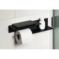 Sapho Bannis toiletrolhouder met plank 35cm zwart mat