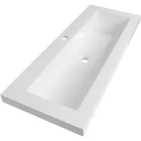 Brauer Spring wastafel mineraalmarmer 100cm met 1 kraangat wit glans