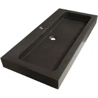 Brauer Lava wastafel natuursteen 100cm met 1 kraangat antraciet