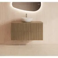 Gliss Design Hybris badkamermeubel met ribbelfront 90cm corn silk