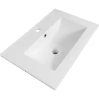 Brauer Frost wastafel ondiep keramiek 60cm met kraangat wit glans