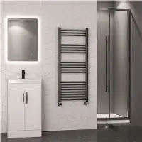 Eastbrook Wendover handdoekradiator 50x120cm 451W gunmetal geborsteld