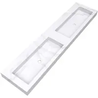 Brauer Coral dubbele wastafel marmerlook 200cm zonder kraangat calacatta gold