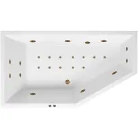 Lambini Designs Florence bubbelbad 160x90cm elektronisch links met 6+4+2 hydrojets en 12 aerojets goud