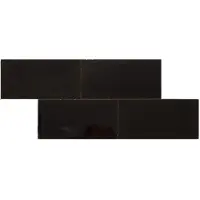 Terre d'Azur Terre-Spatula wandtegel 10x20cm zwart glans