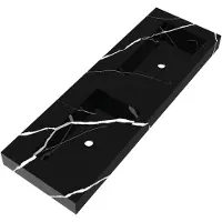 Brauer Coral dubbele wastafel marmerlook 140cm zonder kraangat nero marquina