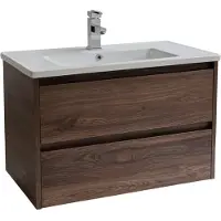 Sanicare Avenza badmeubel 80cm nera oak met keramische wastafel wit