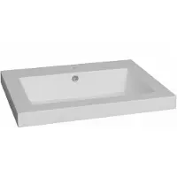 Lambini Designs Como wastafel mineraalmarmer 60cm met kraangat wit glans