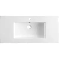 Lambini Designs Pavia wastafel keramiek 100cm met kraangat wit glans