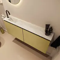 Mondiaz Ture DLux toiletmeubel 120cm oro met wastafel ostra links met kraangat