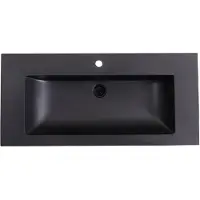 Lambini Designs Lugano wastafel quartz 100cm met 2 kraangaten zwart mat