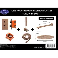 Best design Dijon inbouw regendouche set 30cm brons