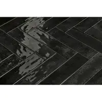 DTG Nissel wandtegel 7.5x30cm zwart