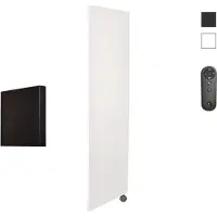Sanicare Denso elektrische radiator 40x180cm wit mat met afstandsbediening en thermostaat zwart rechtsonder