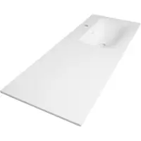 Brauer Glacier wastafel fine stone 120cm rechts met kraangat wit mat