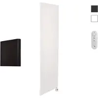 Sanicare Denso elektrische radiator 40x180cm wit mat met afstandsbediening en thermostaat wit rechtsonder