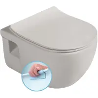 Sapho Brilla randloos toilet met zitting 36.5x53cm latte mat