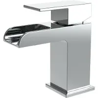 SaniGoods Luan waterval wastafelkraan rechthoekig chroom