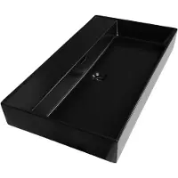 Brauer Lunar wastafel keramiek 80cm zonder kraangat zwart mat