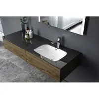 Sapho Nuvo inbouw wastafel keramiek 55x38cm wit glans