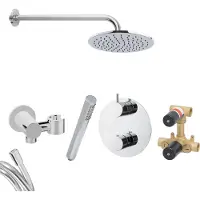 Mueller Round inbouw regendouche rond met 25cm hoofddouche en muurarm 45cm chroom