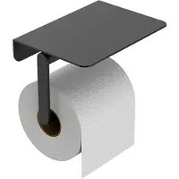 Mueller Hilton toiletrolhouder met planchet mat zwart