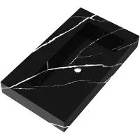 Brauer Coral wastafel marmerlook 80cm zonder kraangat nero marquina