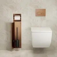 Mueller Bronzo inbouw toiletrol en borstelhouder betegelbaar brons geborsteld