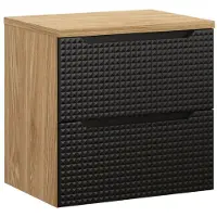 Comad Luxor Black badmeubel 60cm met 2 lades en wastafelblad