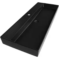 Brauer Lunar wastafel keramiek 120cm met 1 kraangat zwart mat
