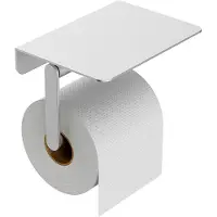 Mueller Hilton toiletrolhouder met planchet RVS