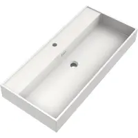 Brauer Gravity enkele wastafel mineraalmarmer 100cm met 1 kraangat wit glans