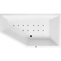 Lambini Designs Florence bubbelbad 160x90cm elektronisch rechts met 12 aerojets zwart