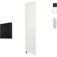 Sanicare Denso elektrische radiator 40x180cm wit mat met afstandsbediening en thermostaat chroom linksonder