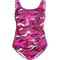 Ulla Popken Badpak pink / zwart / wit