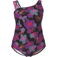 Ulla Popken Badpak cyaan blauw / lila / rood / zwart