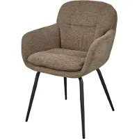 Woood Runa Eetkamerstoel - Chenille Stof - Donker Zand - 82x57x59 cm