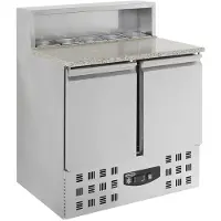 CombiSteel Pizzawerkbank - 230L - 2 Deuren 1/1 GN - Boven 5x 1/6 GN - Statisch + Ventilator - 903x700x1090mm - Horeca Oven