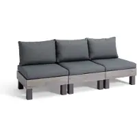 Keter Signature Elements 3-zits Loungebank - met groene kussens - Cappuccino/Ashwood