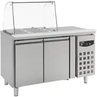 CombiSteel Koelwerkbank Combisteel, 2 deurs, 2x1/1GN, 136(b)x137(h)x70(d), 230V/340W