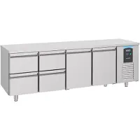 CombiSteel Koelwerkbank - ENERGY LINE - Energiezuinig - 632L - 2 Deuren + 4 Laden 1/1 GN - -2°C/+8°C - Geforceerd - 2330x700x850mm