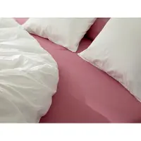 Yumeko Hoeslaken Gewassen Percal Katoen 180x200 Roze - Eco, Bio & Fairtrade