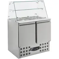 CombiSteel Saladette Combisteel, Glasopstand, 2x1/1GN+3x1/6GN, 90(b)x85(h)x70(d), 230V/340W