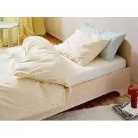 Yumeko Kinderdekbedovertrek Gewassen Percal Katoen 100x135 Geel - Eco, Bio & Fairtrade