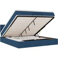 vidaXL Ottoman bed met matras 180x200cm stof blauw
